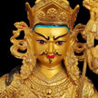 Statuette En Ivoire Divinité Protectrice Dorée Avec Sceptre Sacré