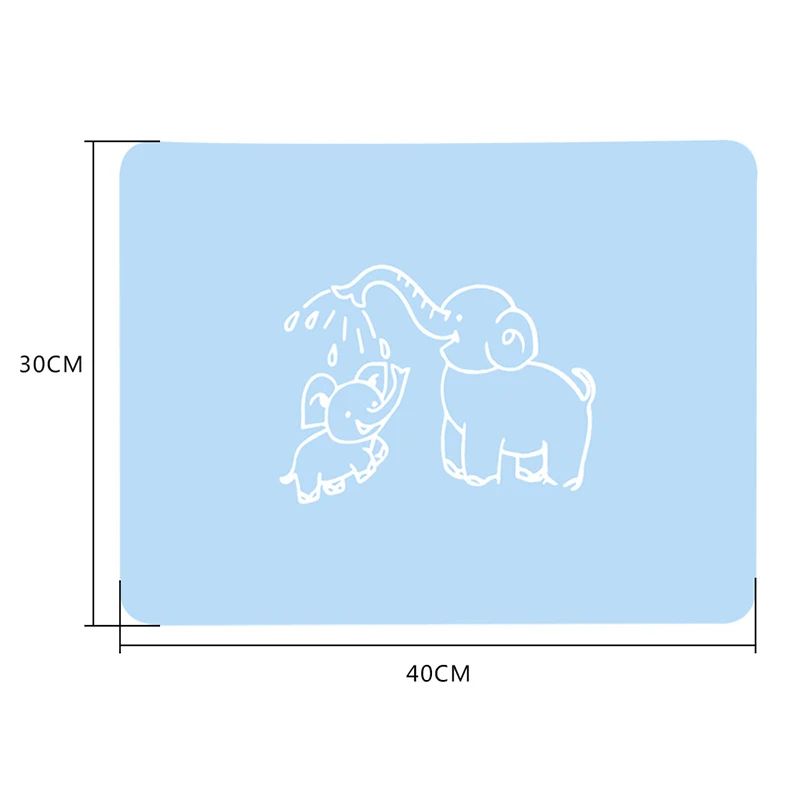 Set De Table Silicone Bleu Avec Dessin Adorable