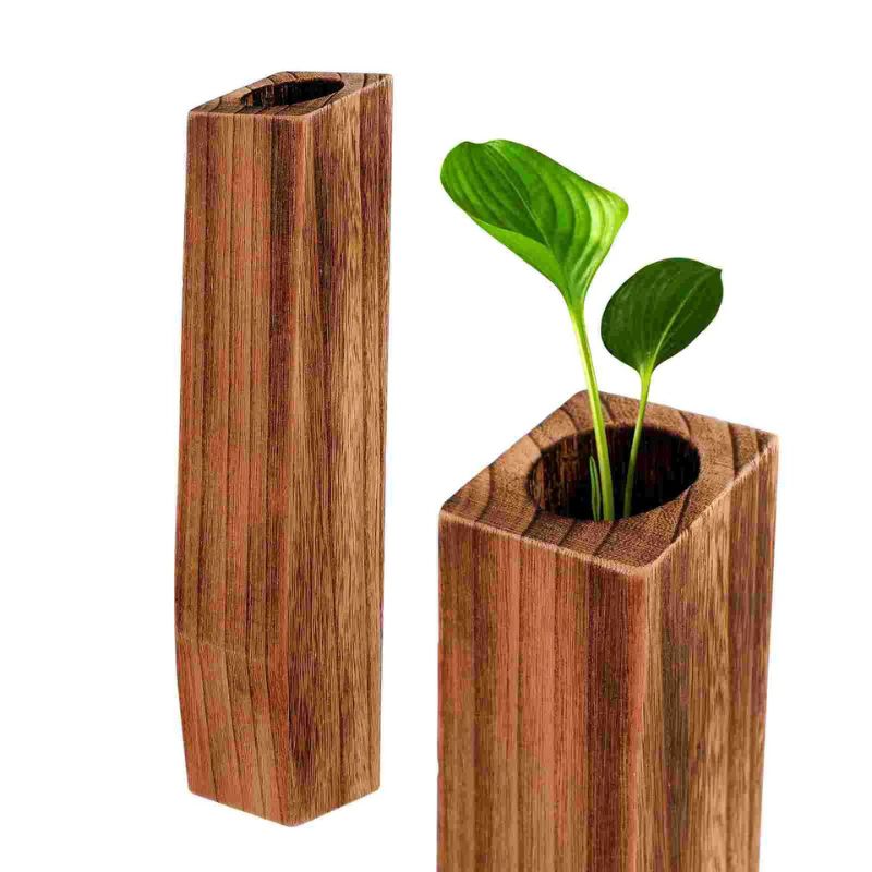 Vase Poser en Bois pour Fleurs