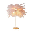 Éclairages De Table À Plumes Avec Pied Doré Élégant