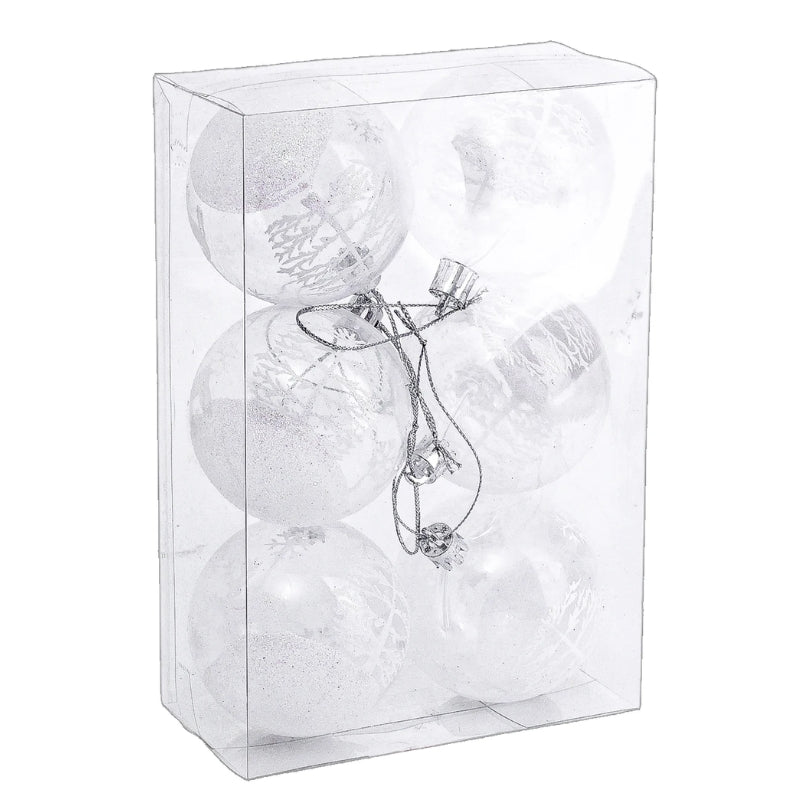 Décorations de Noël Boules Houx Pailletées