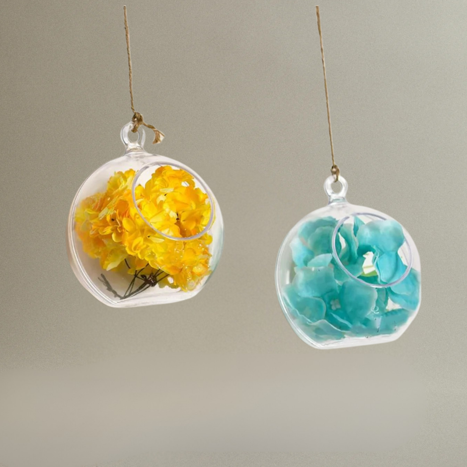 Vase Boule Transparent en Verre pour Plantes