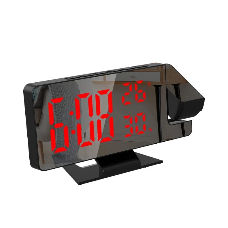 Horloge Numérique LED Miroir avec Projection Murale