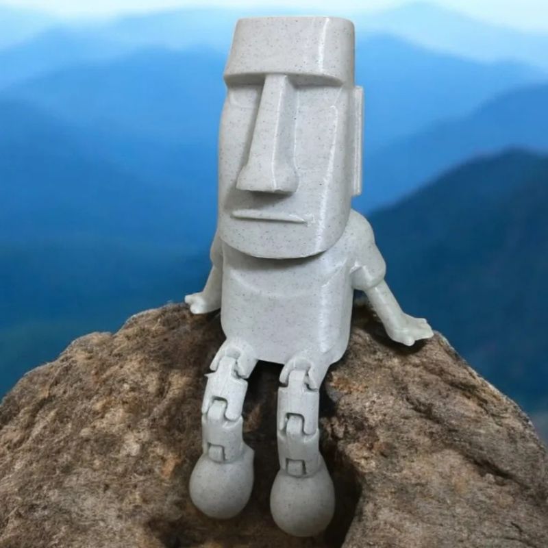 Sculpture Moai Moderne Avec Position Relax