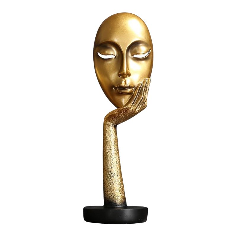 Sculpture Visage Artistique Avec Expression Abstraite