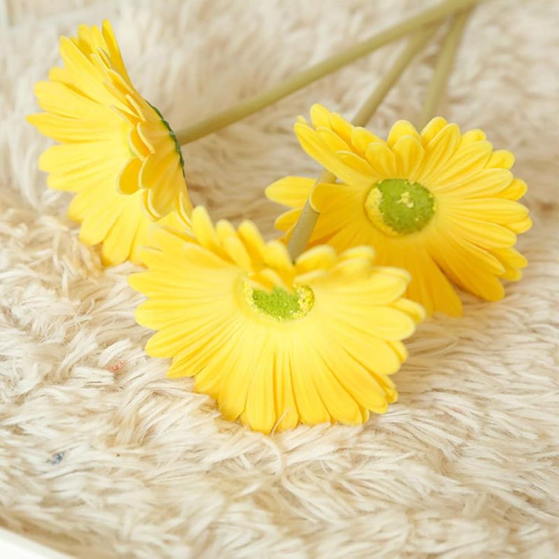Fleur Artificielle Jaune Gerbera Style Naturel