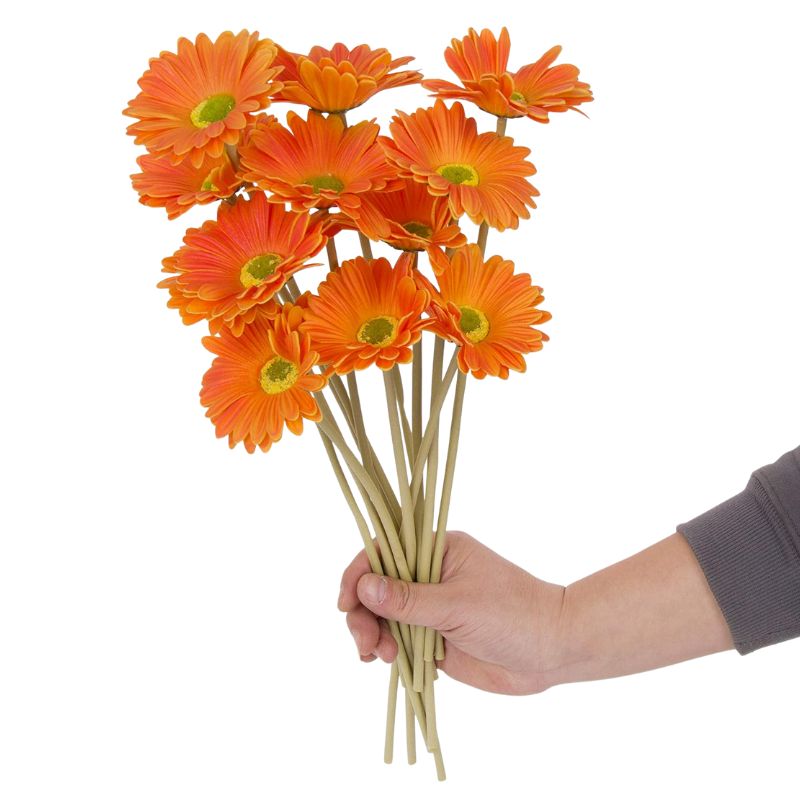 Fleur Artificielle Orange Avec Gerbera Isolé