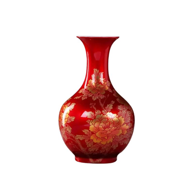 Vase Chinois Impérial Rouge