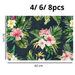 Set De Table En Lin Style Tropical Chic Fleurs Exotiques