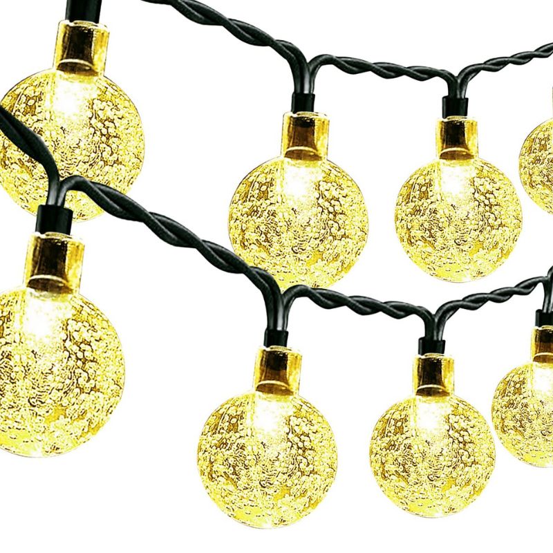 Guirlandes Guinguette Blanc Chaud Solaires Cristal LED