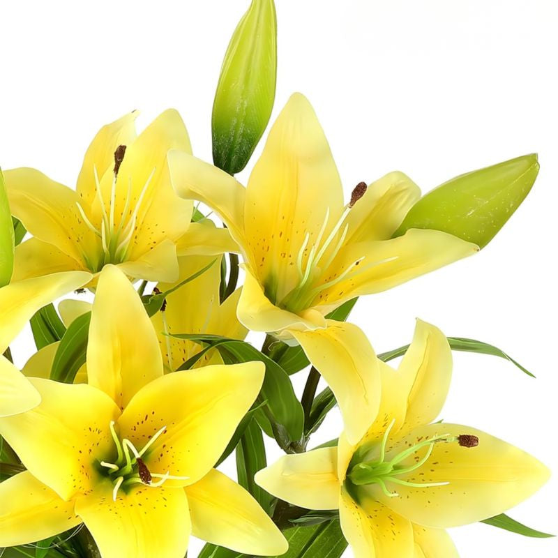 Fleur Artificielle Jaune Lys Réaliste et Élégant