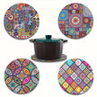 Set De Table Bois Mandala Style Bohème Chic Lot de 4 Pièces