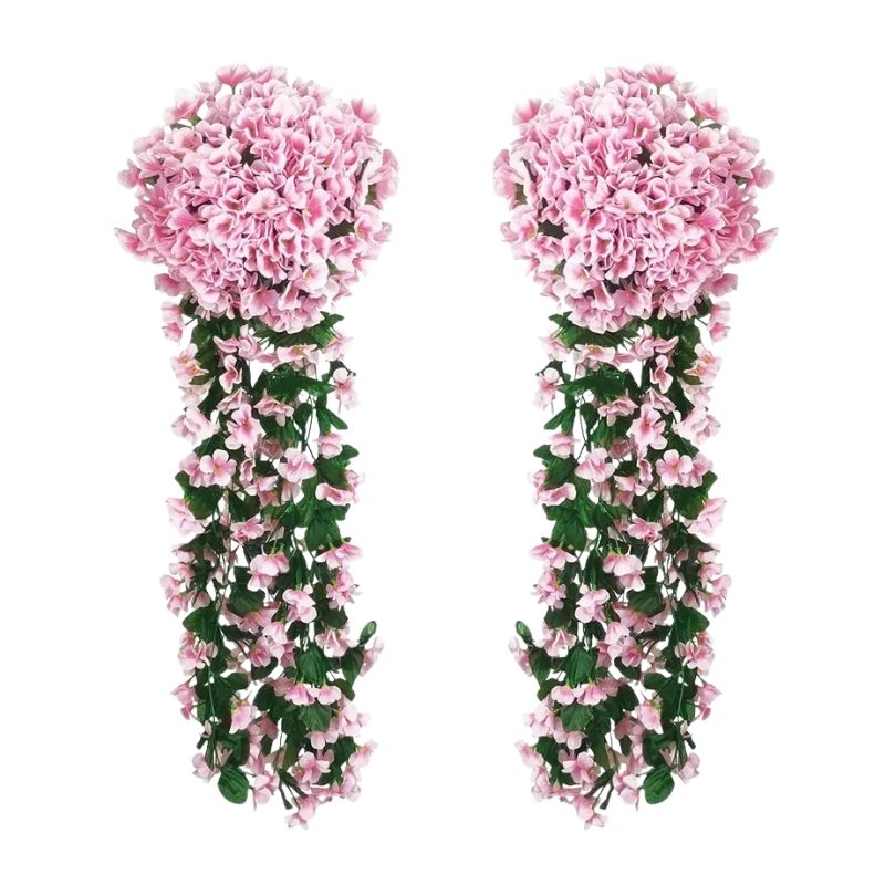 Guirlande De Fleurs Artificielles Avec Roses De Vigne Retombantes