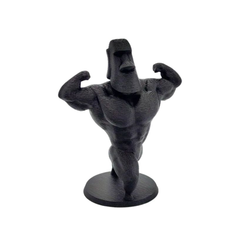 Sculpture Moai Musclé Avec Posture Puissante Décorative