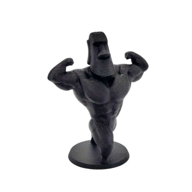 Sculpture Moai Musclé Avec Posture Puissante Décorative
