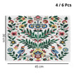 Set De Table En Lin Vintage À Motifs Floraux Et Oiseaux