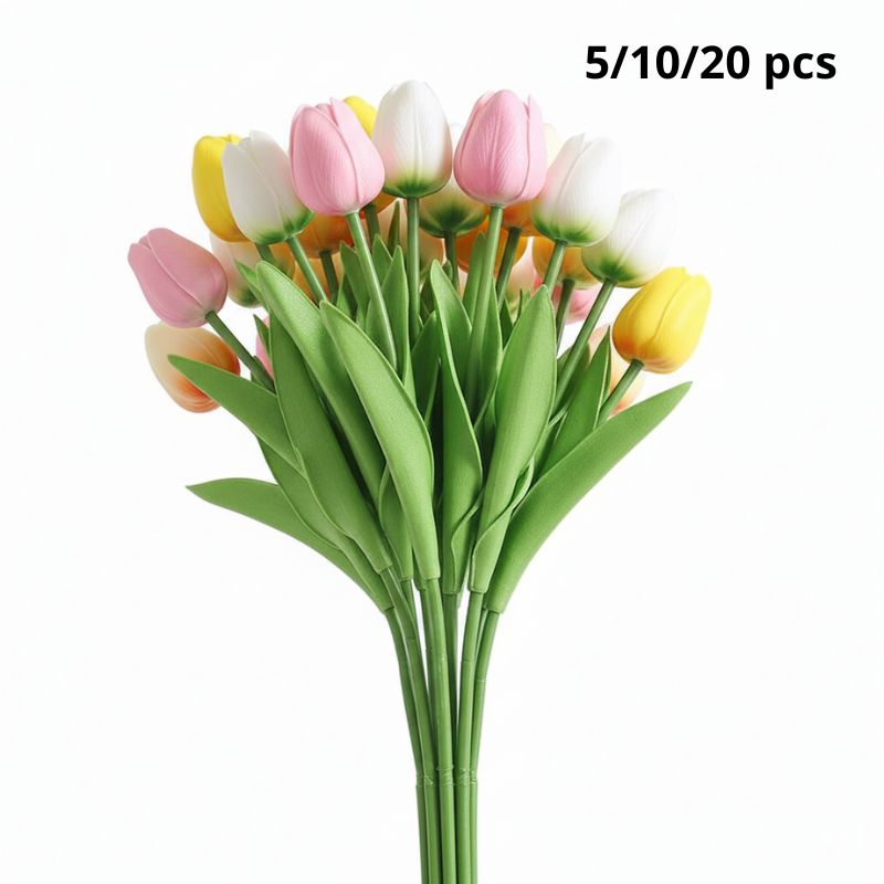 Fleur Artificielle Multicolore En Bouquet De Tulipes