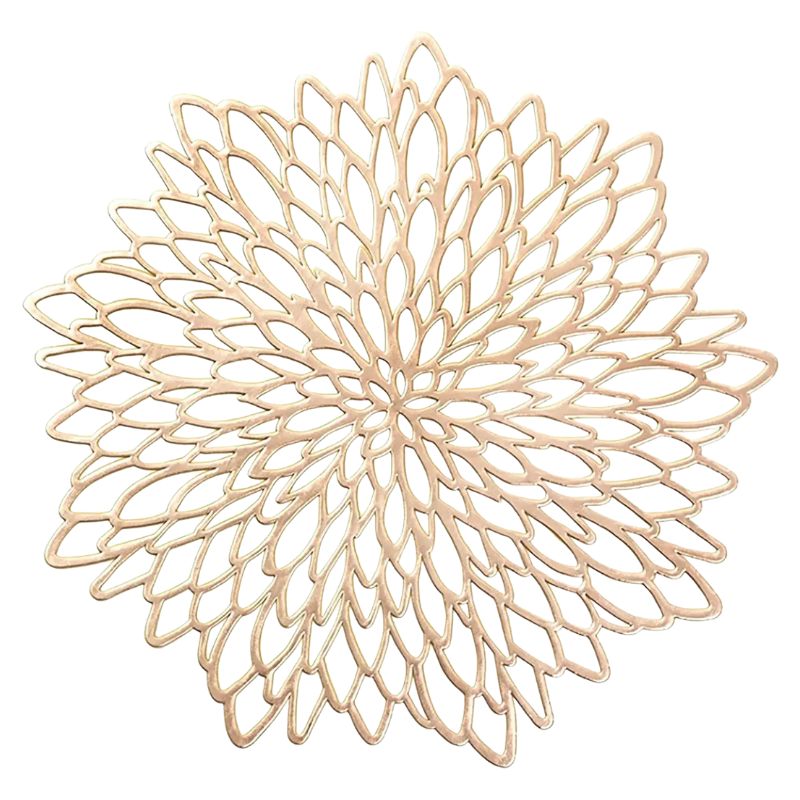 Set De Table Vinyle Feuille Ajourée Élégante Et Lavable 4 Pièces