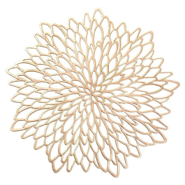 Set De Table Vinyle Feuille Ajourée Élégante Et Lavable 4 Pièces