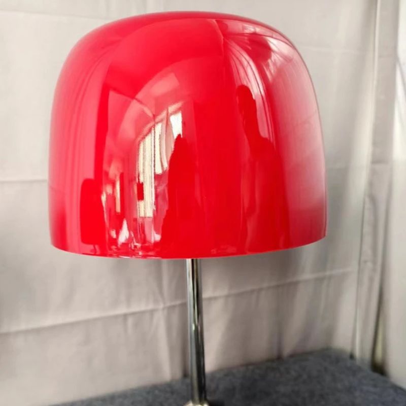 Lampe À Poser Champignon Rouge En Métal Style Contemporain