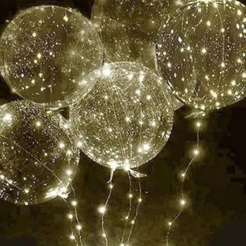 Éclairages de Salle Ballons LED Transparents Lot de 5