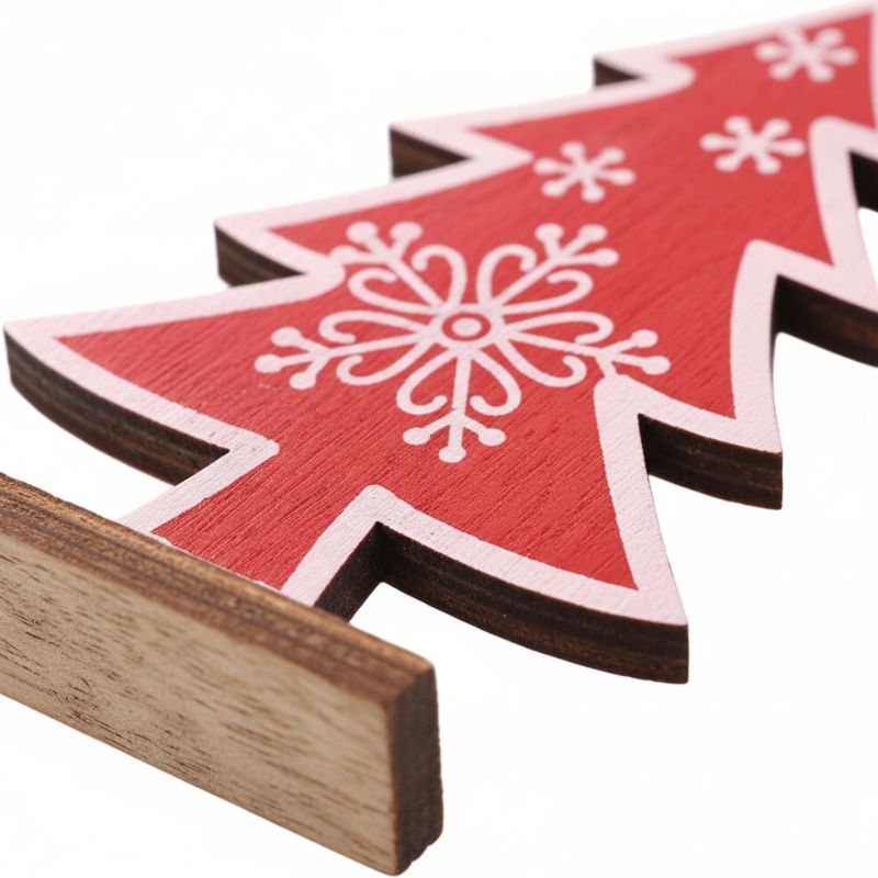 Mini Sapin de Noël en bois avec Motif Flocon de Neige