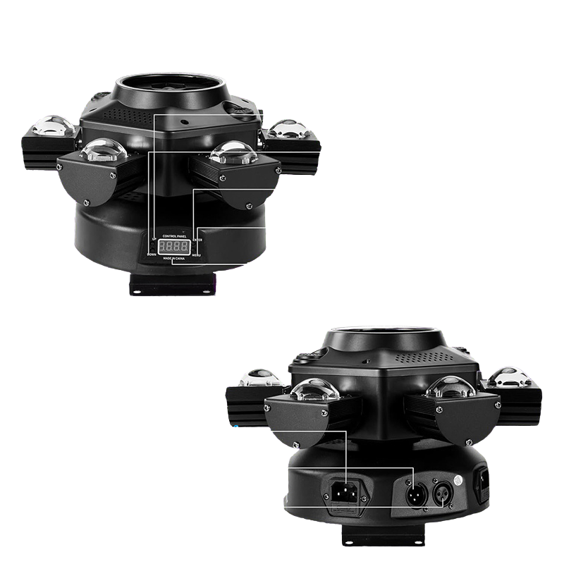 Éclairage Festif Projecteur LED 6 Têtes Effet Stroboscopique