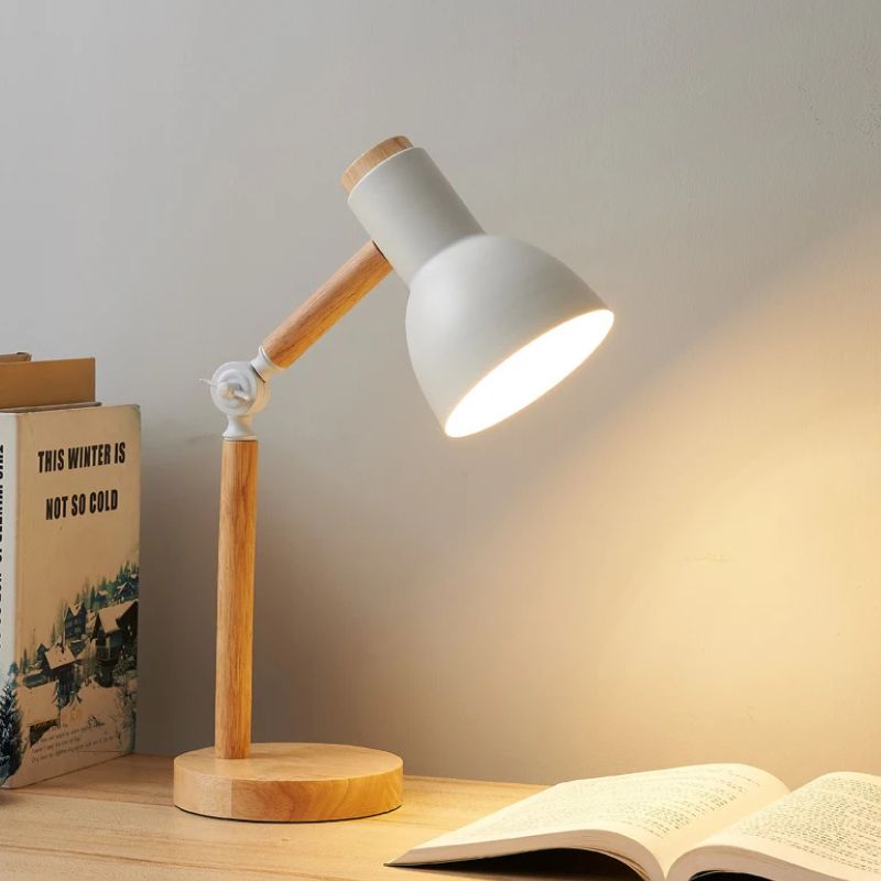 Lampe À Poser Champignon En Bois Et Métal Design Scandinave