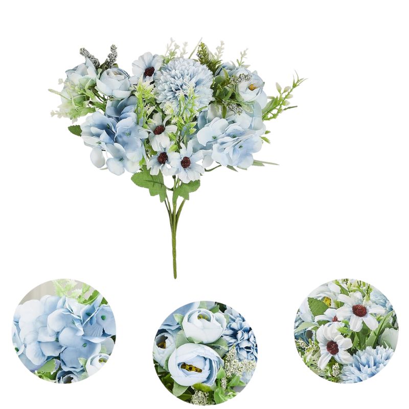 Fleur Artificielle Bleu Composition Élégante