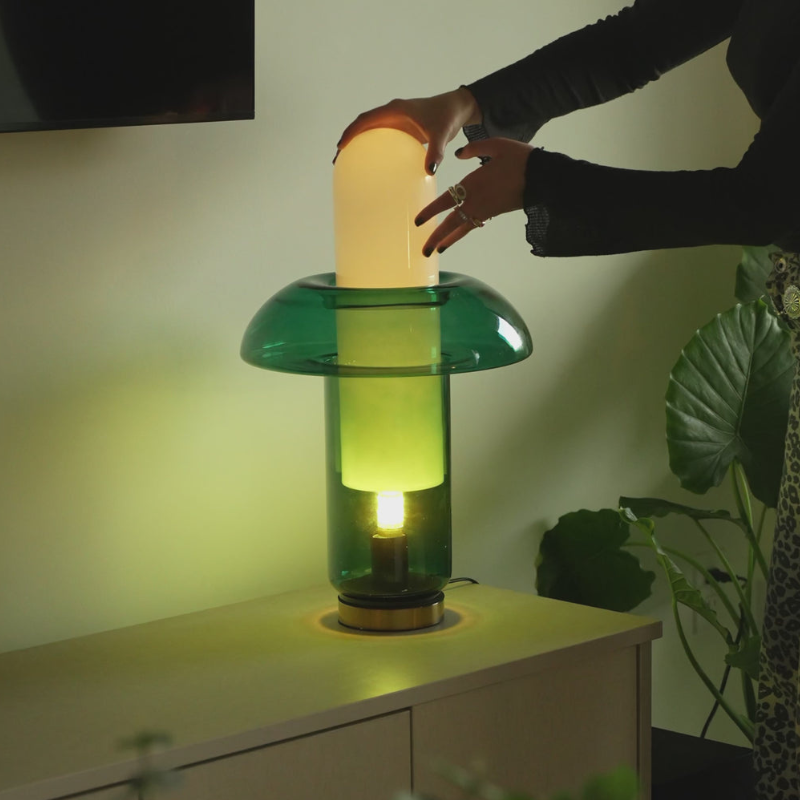 Lampe Champignon Design En Verre Dégradé