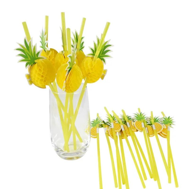 Décorations Été Pailles Ananas 25 Pièces