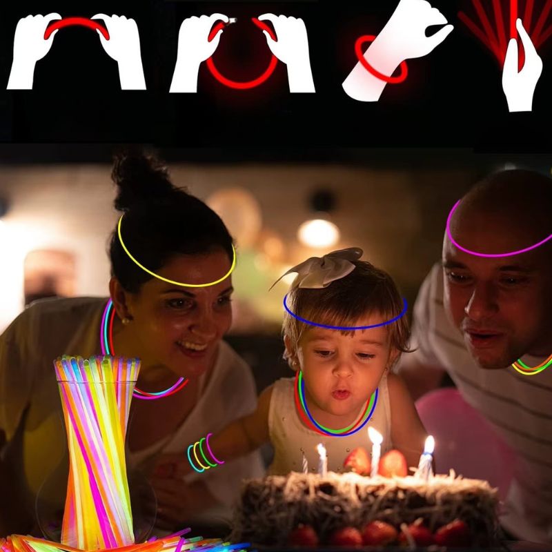 Bâtons Lumineux Fluorescents Multicolores Lot de 50