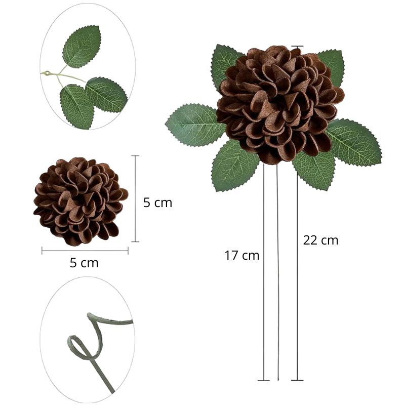 Fleur Artificielle Marron Dahlia