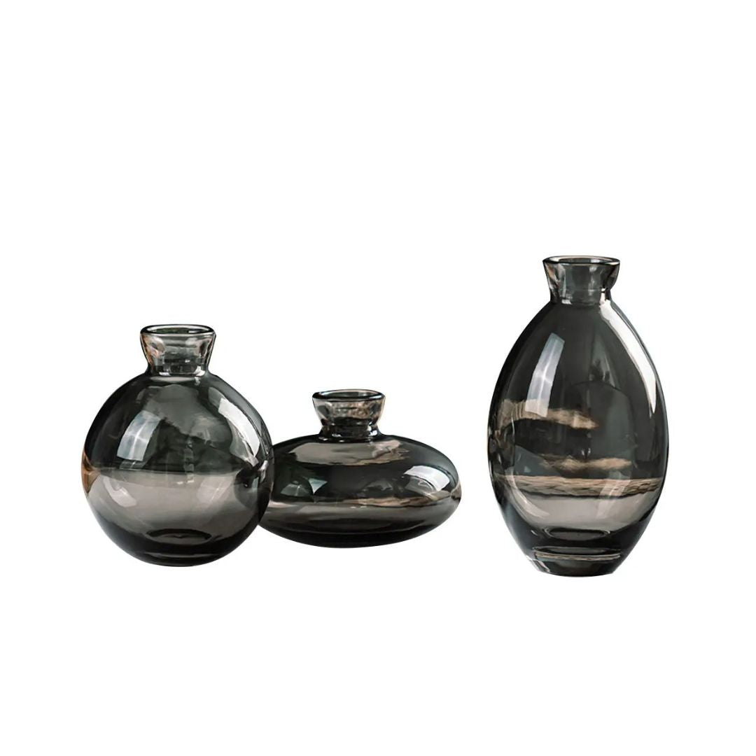 Vase en Cristal Transparent pour Fleurs Lot de 3