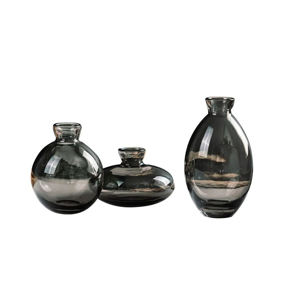 Vase en Cristal Transparent pour Fleurs Lot de 3