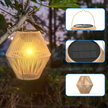 Lampes Solaires de Jardin Style Lanterne en Rotin