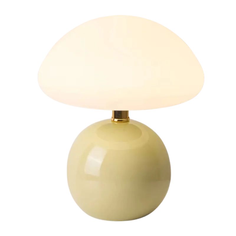 Lampe Champignon En Verre Opalin Design Moderne