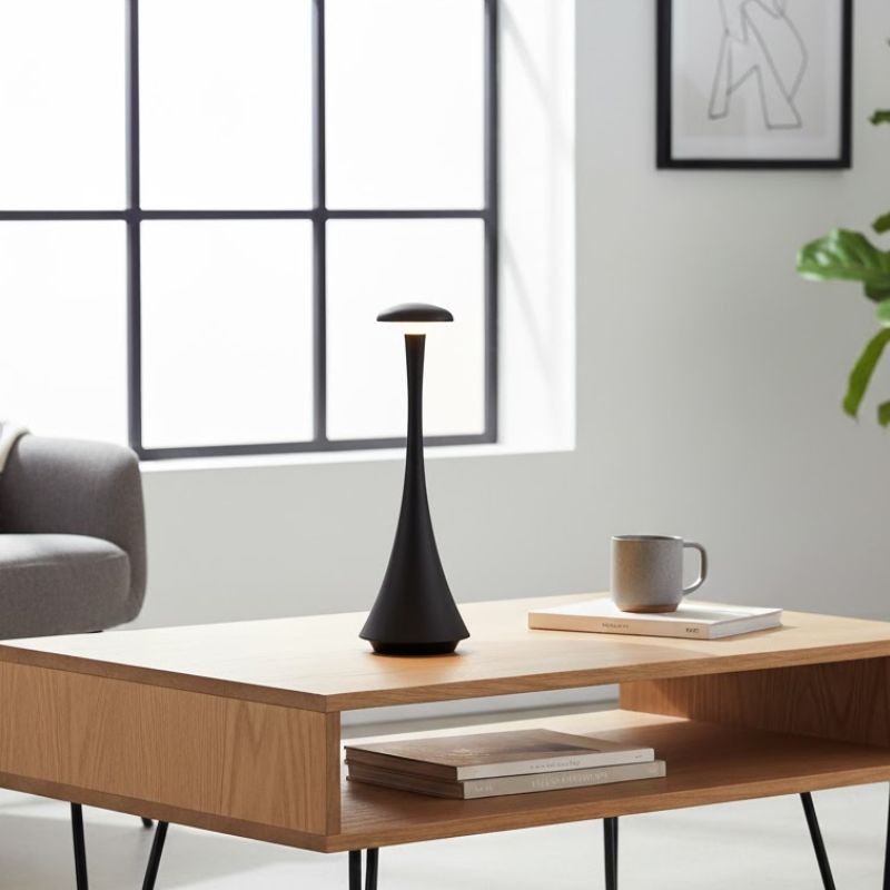 Lampe Champignon Noire Sculpturale Et Chic