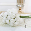 Fleur Artificielle Blanc Roses En Bouquet Volumineux