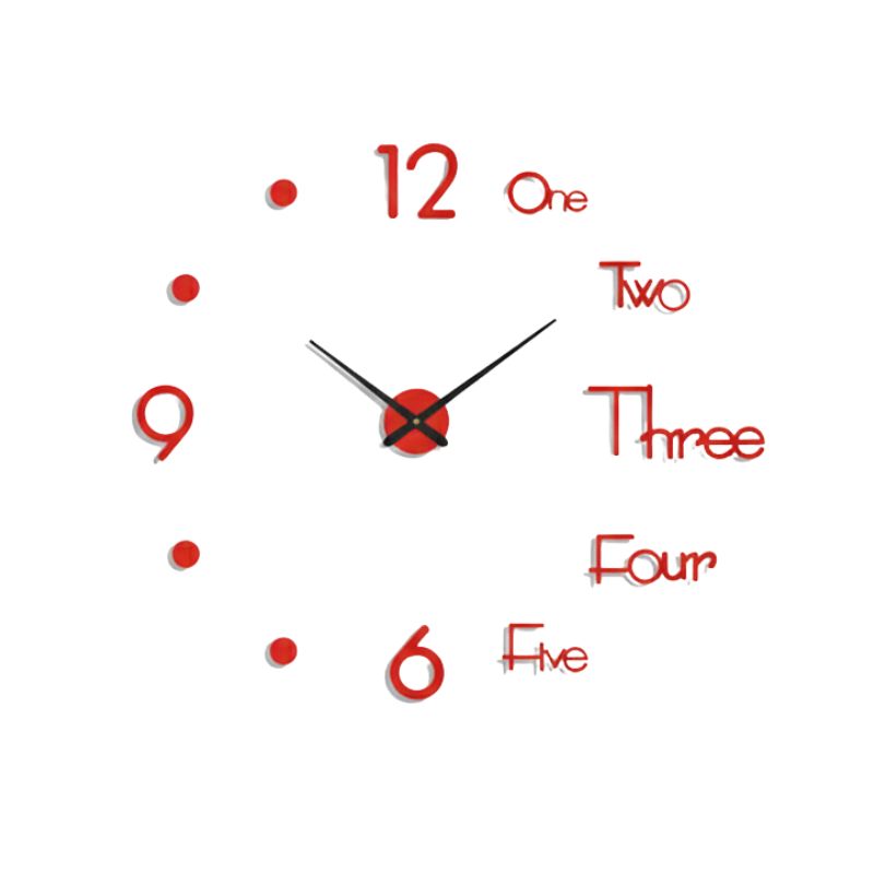 Grande Horloge Murale Chiffres Découpés
