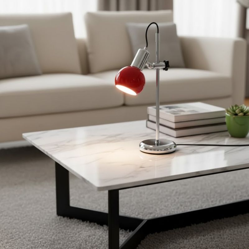 Lampe Champignon Design Rouge Orientable Avec Éclairage Chaud