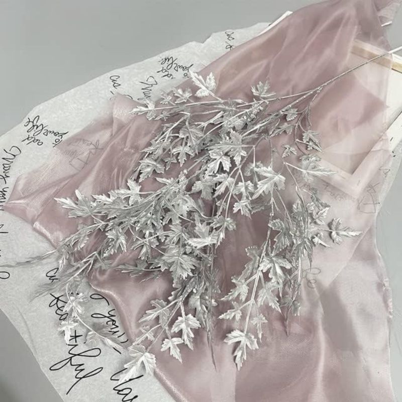 Fleur Artificielle Gris Avec Branches Élégantes