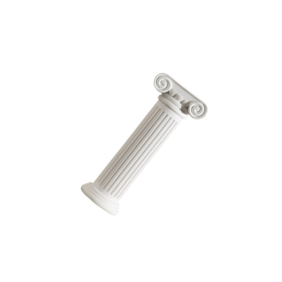 Vase Grec en Colonne Romaine Blanche pour Fleurs