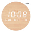 Horloge Murale Numérique LED Effet Bois