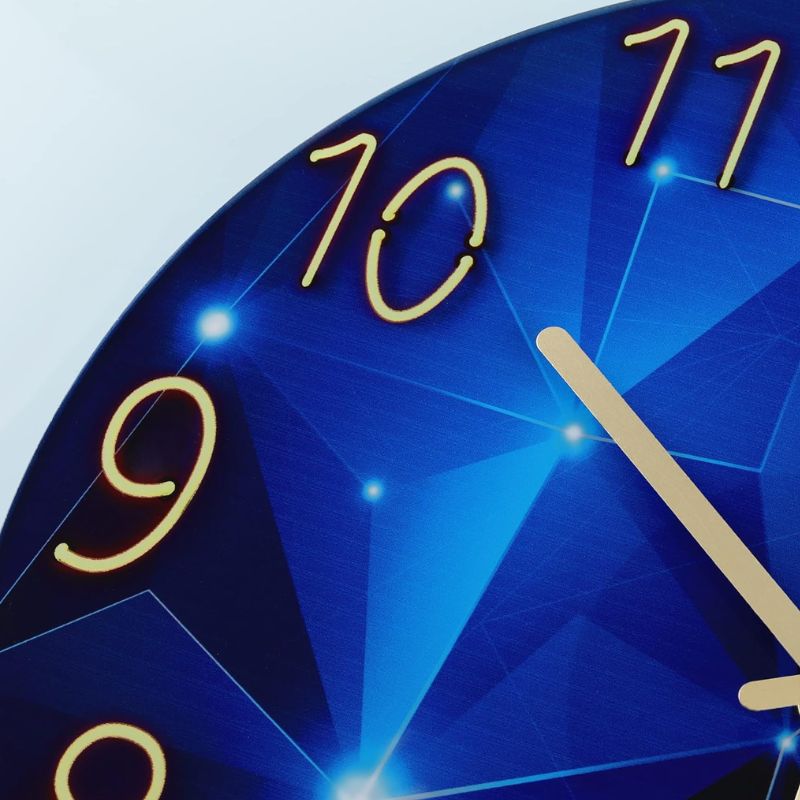 Horloge Murale Ronde En Verre Trempé Style Moderne