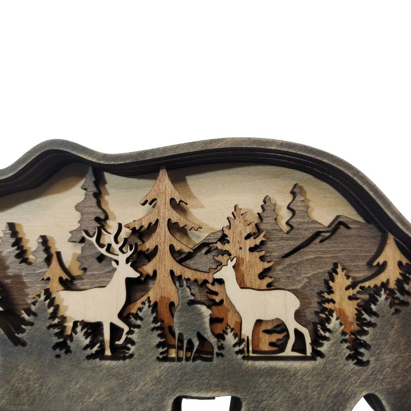 Sculpture En Bois Ours En Relief Artistique