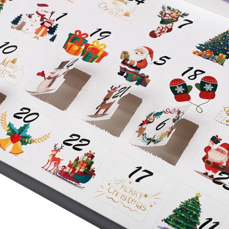 Calendrier De L’Avent Décoratif Avec Cases Numérotées Festives