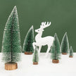 Sapin en Bois Miniature avec Neige Artificielle