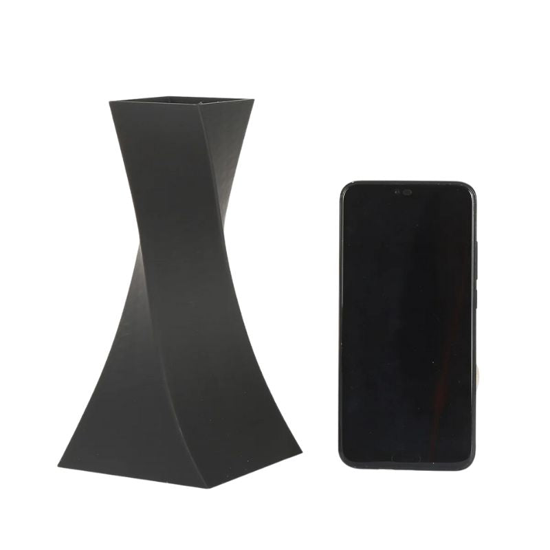 Vase Géométrique Noir 3D