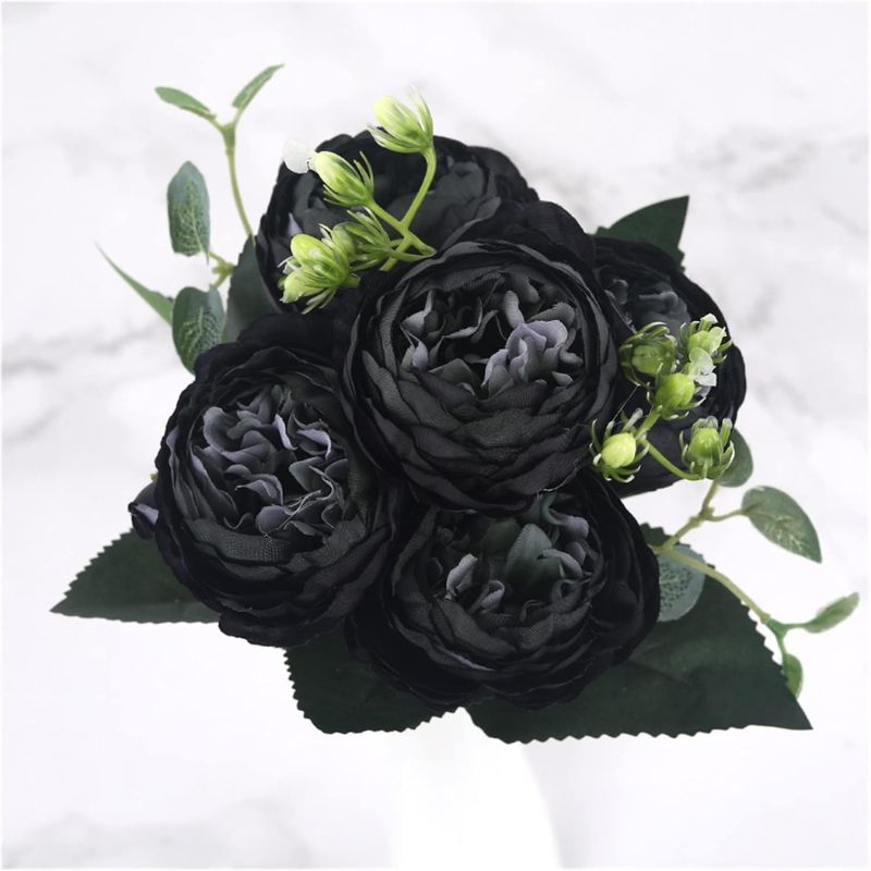 Fleur Artificielle Noir Avec Bouquet Sombre En Style Contemporain